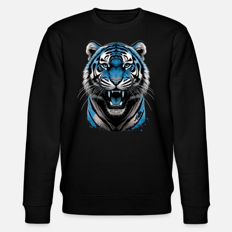 Blauer Tiger 💙 - Stanley/Stella Unisex Bio-Sweatshirt CHANGER  - Schwarz