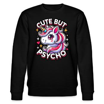 Licorne mignonne mais psychopathe adorable design kawaii - Sweat bio CHANGER Stanley/Stella Unisexe - noir - Devant - Nik (191cm) & Marisol (170cm)