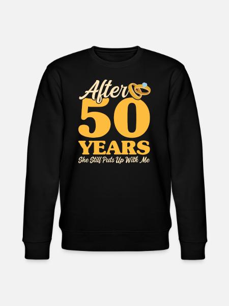 50th wedding anniversary - Stanley/Stella CHANGER Unisex Organic Sweatshirt - black