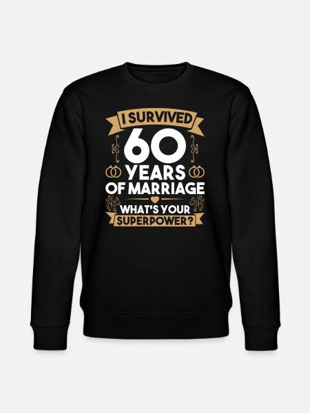 60th wedding anniversary - Stanley/Stella CHANGER Unisex Organic Sweatshirt - black