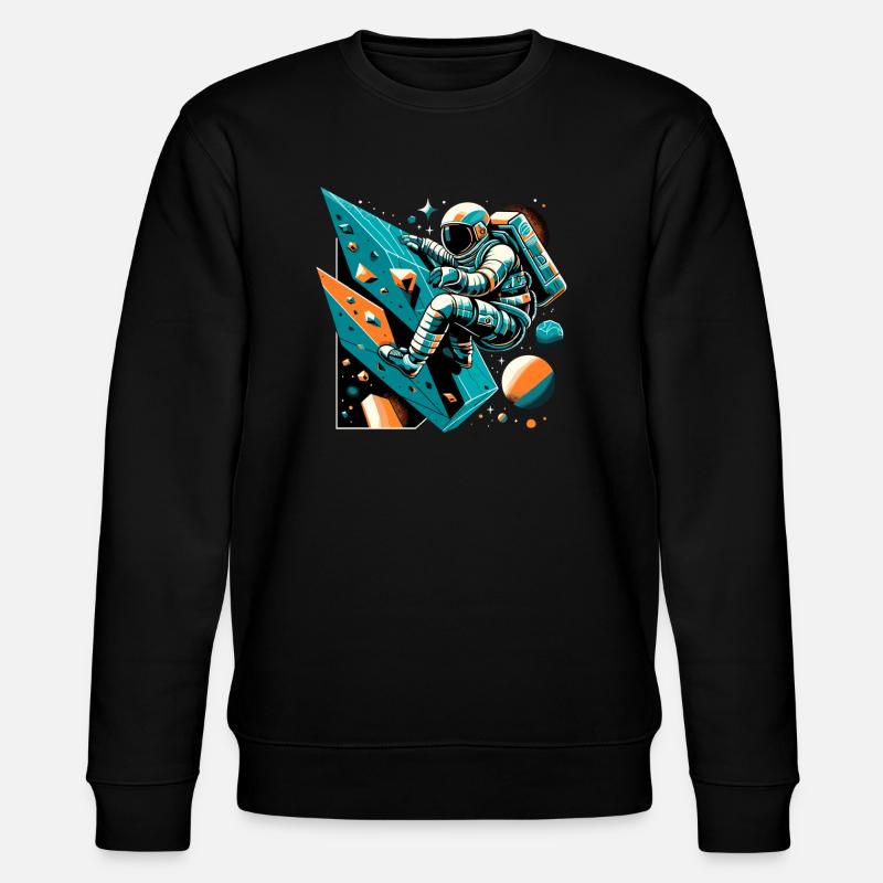 Bouldering Astronaut Gift - Stanley/Stella CHANGER Unisex Organic Sweatshirt - black