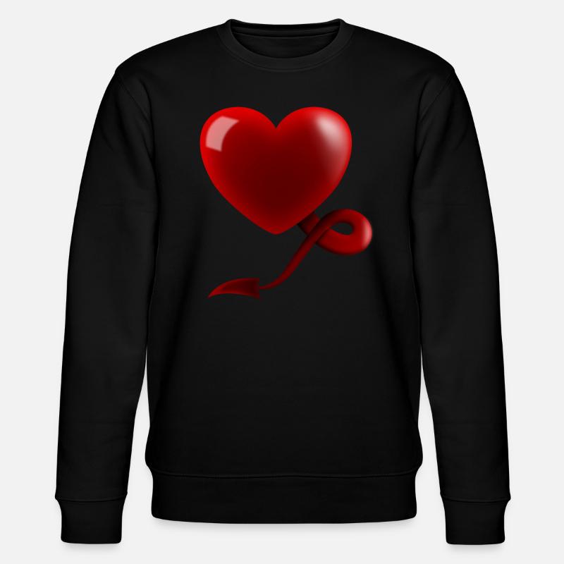 Herz mit Teufelsschwanz - Stanley/Stella Unisex Bio-Sweatshirt CHANGER  - Schwarz