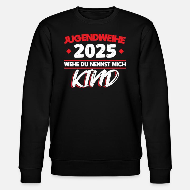Jugendweihe 2025 Mädchen Junge - Stanley/Stella Unisex Bio-Sweatshirt CHANGER  - Schwarz
