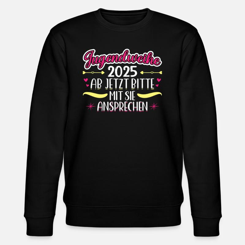 Jugendweihe 2025 Mädchen Junge - Stanley/Stella Unisex Bio-Sweatshirt CHANGER  - Schwarz