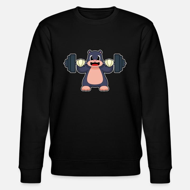 Mole Bodybuilder Dumbbell Bodybuilding - Stanley/Stella CHANGER Unisex Organic Sweatshirt - black