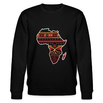 Afrikanische Muster Karte mit Wurzeln - Stanley/Stella Unisex Bio-Sweatshirt CHANGER  - Schwarz - Vorne - Nik (191cm) & Marisol (170cm)