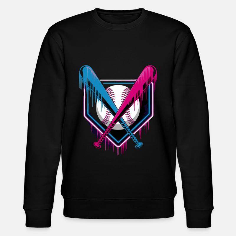 Baseball Leidenschaft Neon Stil - Stanley/Stella Unisex Bio-Sweatshirt CHANGER  - Schwarz