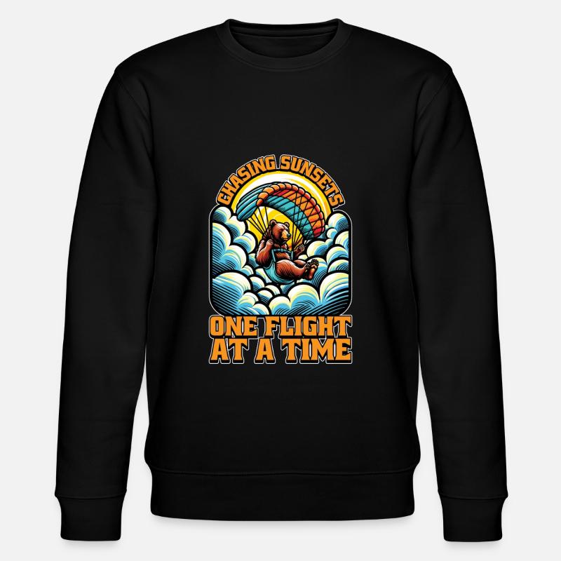 Paragliding Chasing Sunsets Parachuting Paraglider - Stanley/Stella Unisex Bio-Sweatshirt CHANGER  - Schwarz