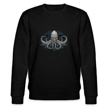 Cthulhu Lord and Savior Monster Horror T-Shirt - Stanley/Stella Unisex Bio-Sweatshirt CHANGER  - Schwarz - Vorne - Nik (191cm) & Marisol (170cm)