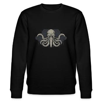 Cthulhu Lord and Savior Monster Horror T-Shirt - Stanley/Stella Unisex Bio-Sweatshirt CHANGER  - Schwarz - Vorne - Nik (191cm) & Marisol (170cm)