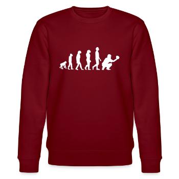 Evolution Baseball - Entwicklungslinie - Stanley/Stella Unisex Bio-Sweatshirt CHANGER  - Burgunderrot - Vorne - Nik (191cm) & Marisol (170cm)