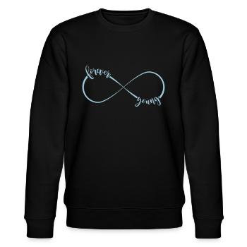 forever young - Unendlichkeitszeichen - Stanley/Stella Unisex Bio-Sweatshirt CHANGER  - Schwarz - Vorne - Nik (191cm) & Marisol (170cm)