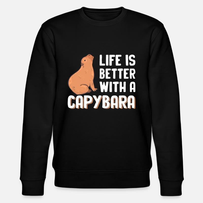 Capybara - Stanley/Stella Unisex Bio-Sweatshirt CHANGER  - Schwarz