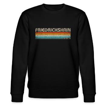 Friedrichshain Berlin Hauptstadt Bezirk Kiez Retro - Stanley/Stella Unisex Bio-Sweatshirt CHANGER  - Schwarz - Vorne - Nik (191cm) & Marisol (170cm)