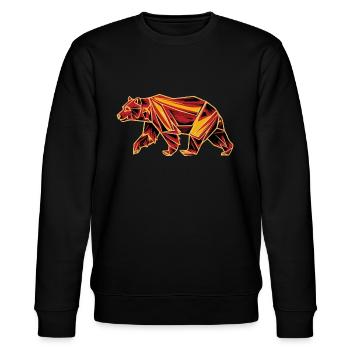 Bär Polygon - Stanley/Stella Unisex Bio-Sweatshirt CHANGER  - Schwarz - Vorne - Nik (191cm) & Marisol (170cm)