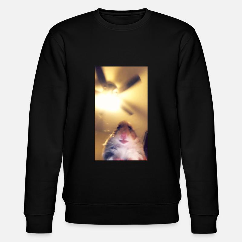 Meme Hamster Staring Front Camera - Stanley/Stella CHANGER Unisex Organic Sweatshirt - black