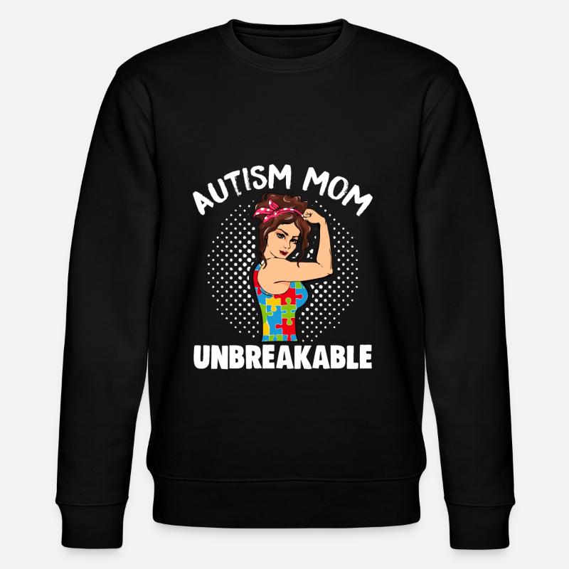 Autism Mom Unbreakable - Stanley/Stella CHANGER Unisex Organic Sweatshirt - black