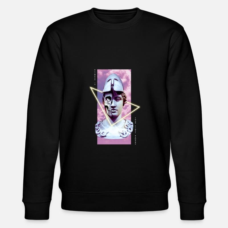 Griechische Krieger Vaporwave Statue - Stanley/Stella Unisex Bio-Sweatshirt CHANGER  - Schwarz