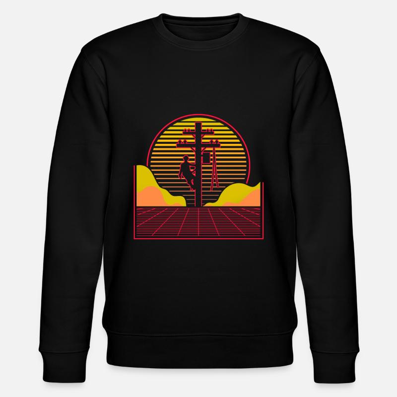 Vaporwave Retro Lineman - Sweat bio CHANGER Stanley/Stella Unisexe - noir
