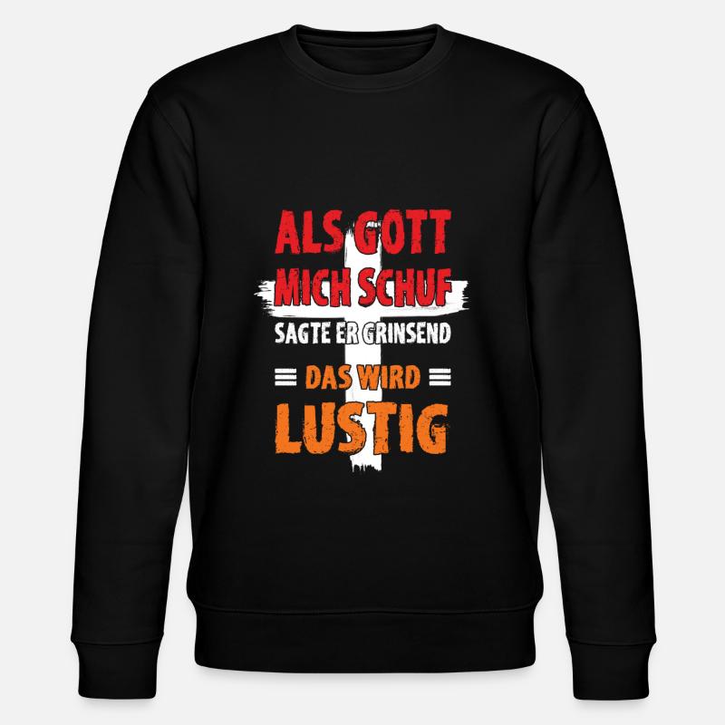 Als Gott mich schuf - Stanley/Stella Unisex Bio-Sweatshirt CHANGER  - Schwarz