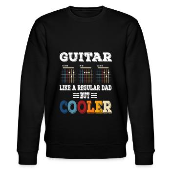 Guitar DAD like a regular dad but cooler - Stanley/Stella Unisex Bio-Sweatshirt CHANGER  - Schwarz - Vorne - Nik (191cm) & Marisol (170cm)