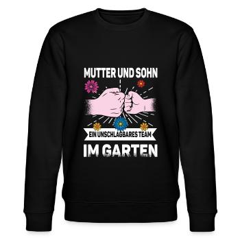 Mutter Sohn Garten - Stanley/Stella Unisex Bio-Sweatshirt CHANGER  - Schwarz - Vorne - Nik (191cm) & Marisol (170cm)