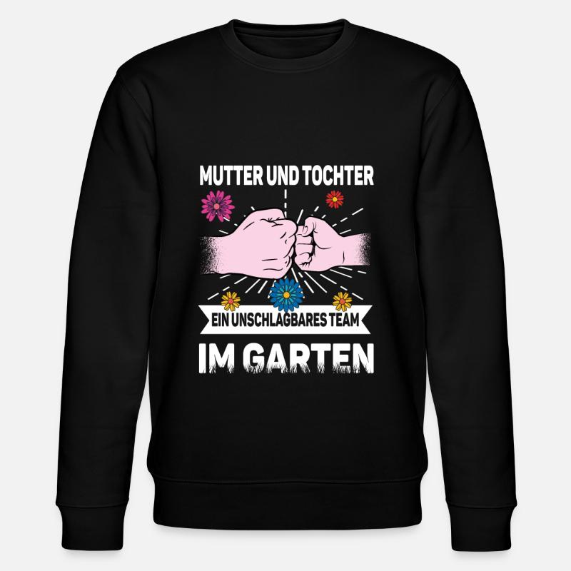 Mutter Tochter im Garten - Stanley/Stella Unisex Bio-Sweatshirt CHANGER  - Schwarz
