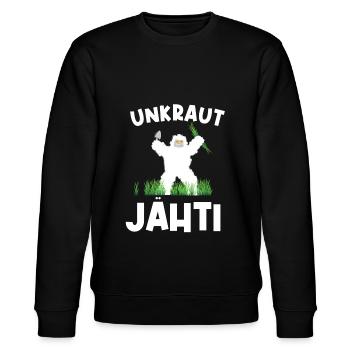 Unkraut Jähti Yeti - Stanley/Stella Unisex Bio-Sweatshirt CHANGER  - Schwarz - Vorne - Nik (191cm) & Marisol (170cm)