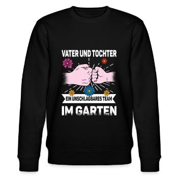 Vater Tochter Garten - Stanley/Stella Unisex Bio-Sweatshirt CHANGER  - Schwarz - Vorne - Nik (191cm) & Marisol (170cm)