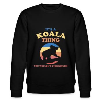 Koala Spruch Australien Beuteltier Koalas Geschenk - Stanley/Stella Unisex Bio-Sweatshirt CHANGER  - Schwarz - Vorne - Nik (191cm) & Marisol (170cm)