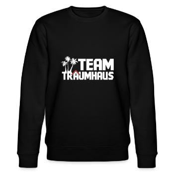 Team Traumhaus Bauarbeiter - Stanley/Stella Unisex Bio-Sweatshirt CHANGER  - Schwarz - Vorne - Nik (191cm) & Marisol (170cm)