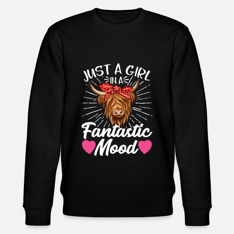 Vache bovine écossaise des Highlands - Sweat bio CHANGER Stanley/Stella Unisexe - noir