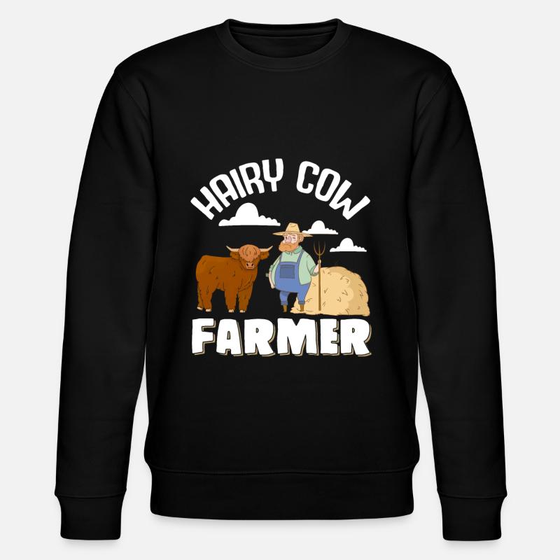 Vache bovine écossaise des Highlands - Sweat bio CHANGER Stanley/Stella Unisexe - noir
