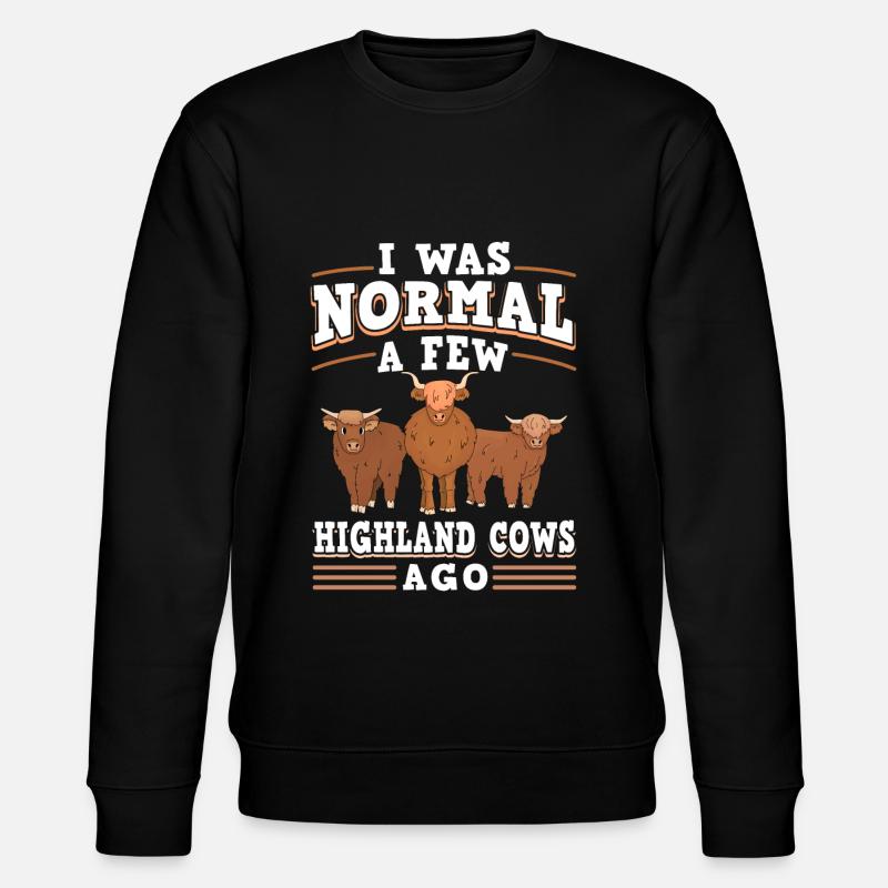 Vache bovine écossaise Highland - Sweat bio CHANGER Stanley/Stella Unisexe - noir