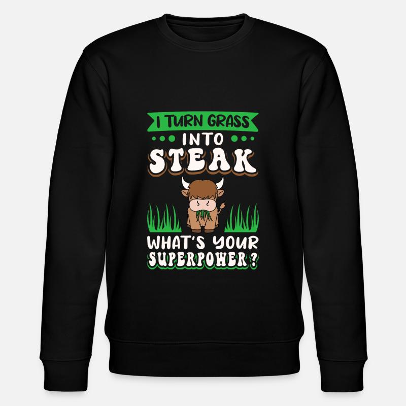 Scottish Highland Cattle Cow - Stanley/Stella Unisex Bio-Sweatshirt CHANGER - Schwarz
