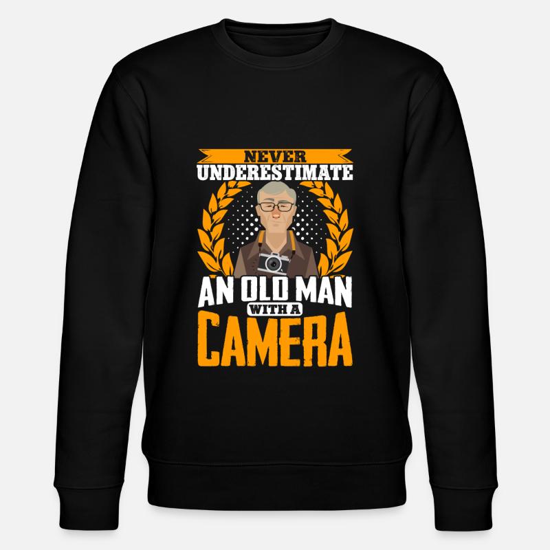 Photography Camera Lens Never - Stanley/Stella Unisex Bio-Sweatshirt CHANGER  - Schwarz