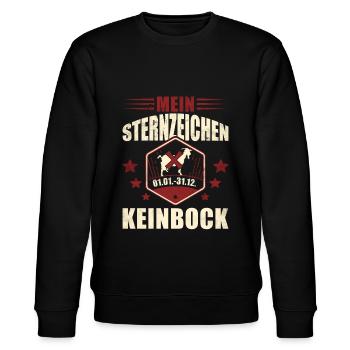Kein Bock Sternzeichen Keinbock - Stanley/Stella Unisex Bio-Sweatshirt CHANGER  - Schwarz - Vorne - Nik (191cm) & Marisol (170cm)