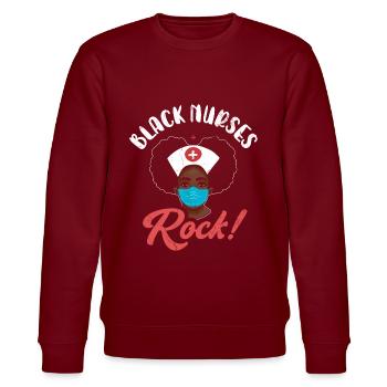 Black Nurse Rock For Den - Stanley/Stella CHANGER Unisex Organic Sweatshirt - burgundy - Front - Nik (191cm) & Marisol (170cm)