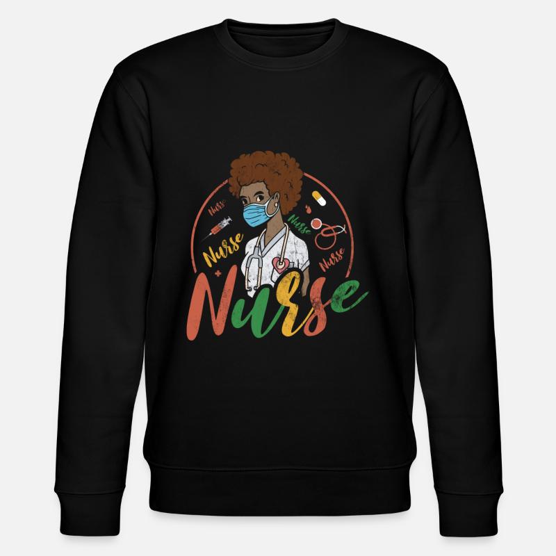 Krankenschwester Für Stolz Schwarze - Stanley/Stella Unisex Bio-Sweatshirt CHANGER  - Schwarz