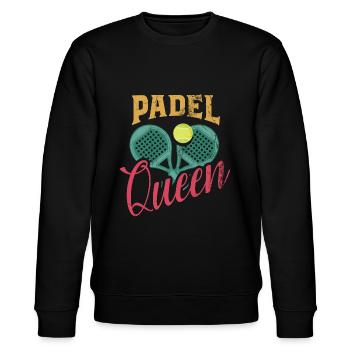 Padel Queen Padelschläger Ball Design Für Padel - Stanley/Stella Unisex Bio-Sweatshirt CHANGER  - Schwarz - Vorne - Nik (191cm) & Marisol (170cm)