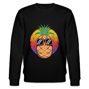 Ananas-sonnenbrillen-design Für Strandliebhaber - Stanley/Stella Unisex Bio-Sweatshirt CHANGER  - Schwarz - Vorne - Nik (191cm) & Marisol (170cm)