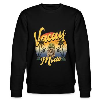 Vacay-modus-ananas-kiefern-entwurf Für Strand - Stanley/Stella Unisex Bio-Sweatshirt CHANGER  - Schwarz - Vorne - Nik (191cm) & Marisol (170cm)