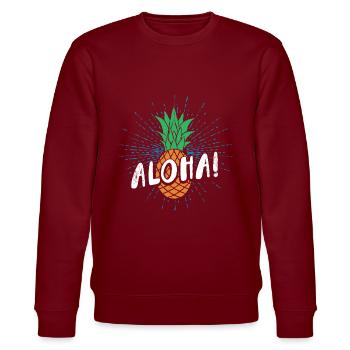 Aloha-ananas-design Für Strandliebhaber Ananas - Stanley/Stella Unisex Bio-Sweatshirt CHANGER  - Burgunderrot - Vorne - Nik (191cm) & Marisol (170cm)