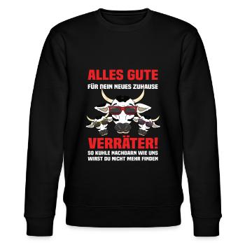 Nachbar Nachbarschaft Geschenke - Stanley/Stella Unisex Bio-Sweatshirt CHANGER  - Schwarz - Vorne - Nik (191cm) & Marisol (170cm)