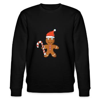 Weihnachtlicher Kekse Lebkuchenmann - Stanley/Stella Unisex Bio-Sweatshirt CHANGER  - Schwarz - Vorne - Nik (191cm) & Marisol (170cm)