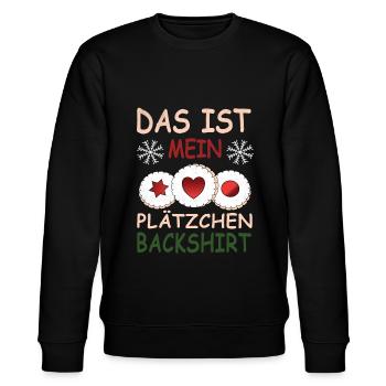 Das ist mein Plätzchen Backshirt - Stanley/Stella Unisex Bio-Sweatshirt CHANGER  - Schwarz - Vorne - Nik (191cm) & Marisol (170cm)