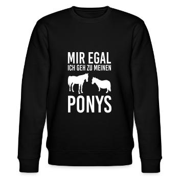 Mir egal ich geh zu meinen Ponys - Stanley/Stella Unisex Bio-Sweatshirt CHANGER  - Schwarz - Vorne - Nik (191cm) & Marisol (170cm)