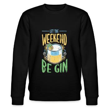 Que le week-end soit gin - Sweat bio CHANGER Stanley/Stella Unisexe - noir - Devant - Nik (191cm) & Marisol (170cm)