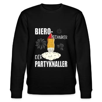 Bier Partyknaller - Stanley/Stella Unisex Bio-Sweatshirt CHANGER  - Schwarz - Vorne - Nik (191cm) & Marisol (170cm)