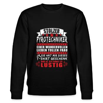 Stolzer Pyrotechniker Pyrotechnik - Stanley/Stella Unisex Bio-Sweatshirt CHANGER  - Schwarz - Vorne - Nik (191cm) & Marisol (170cm)